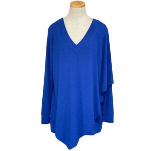 Soft Surroundings Sweater Top Asymmetric Draped Blue Size Medium